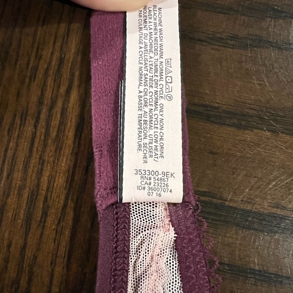 Victoria Secret Dream Angles Purple Pink Mesh Lace Bra Size Small - Picture 8 of 8